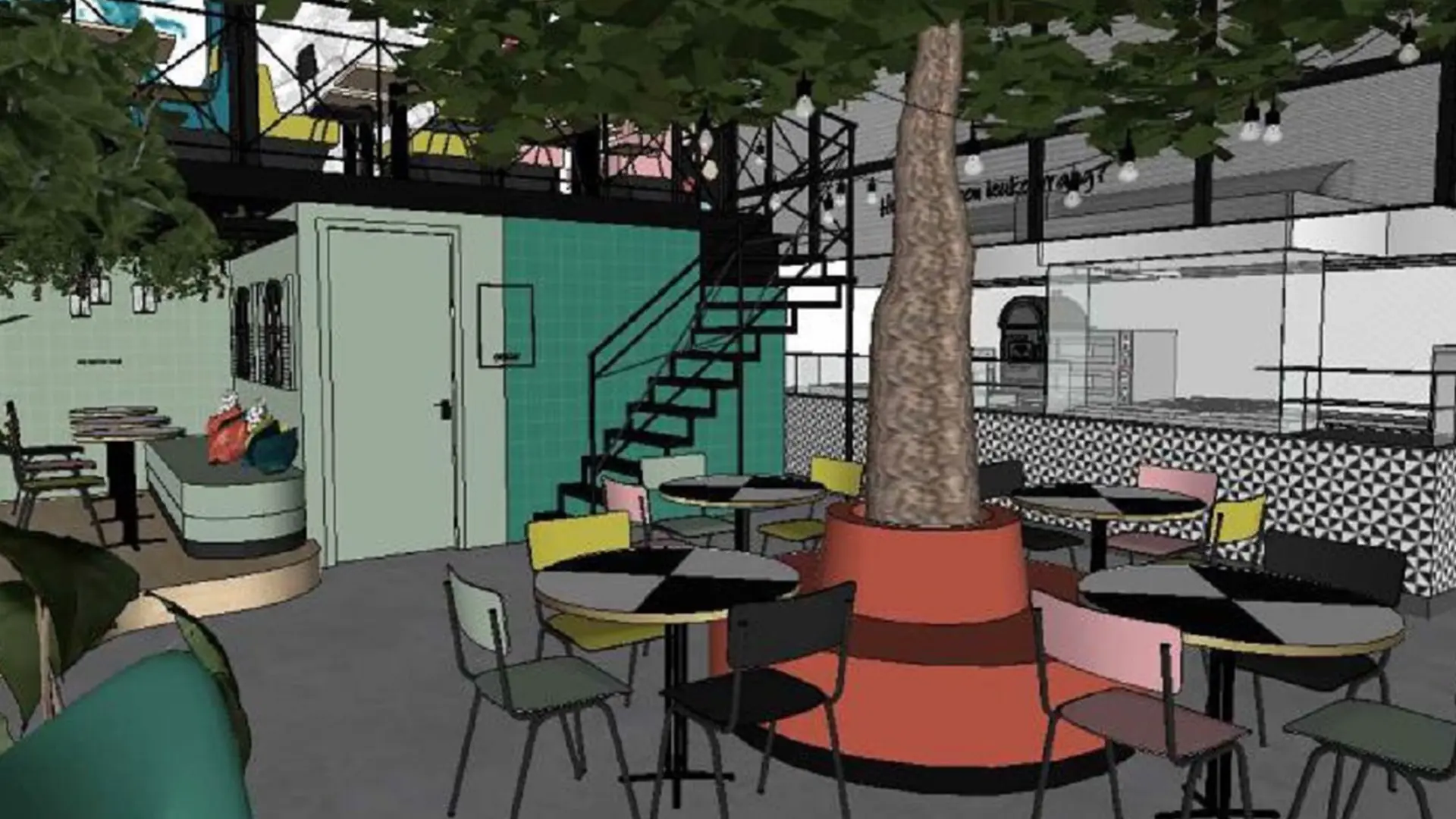 Tussenvloer restaurant den haag plan galerij 1
