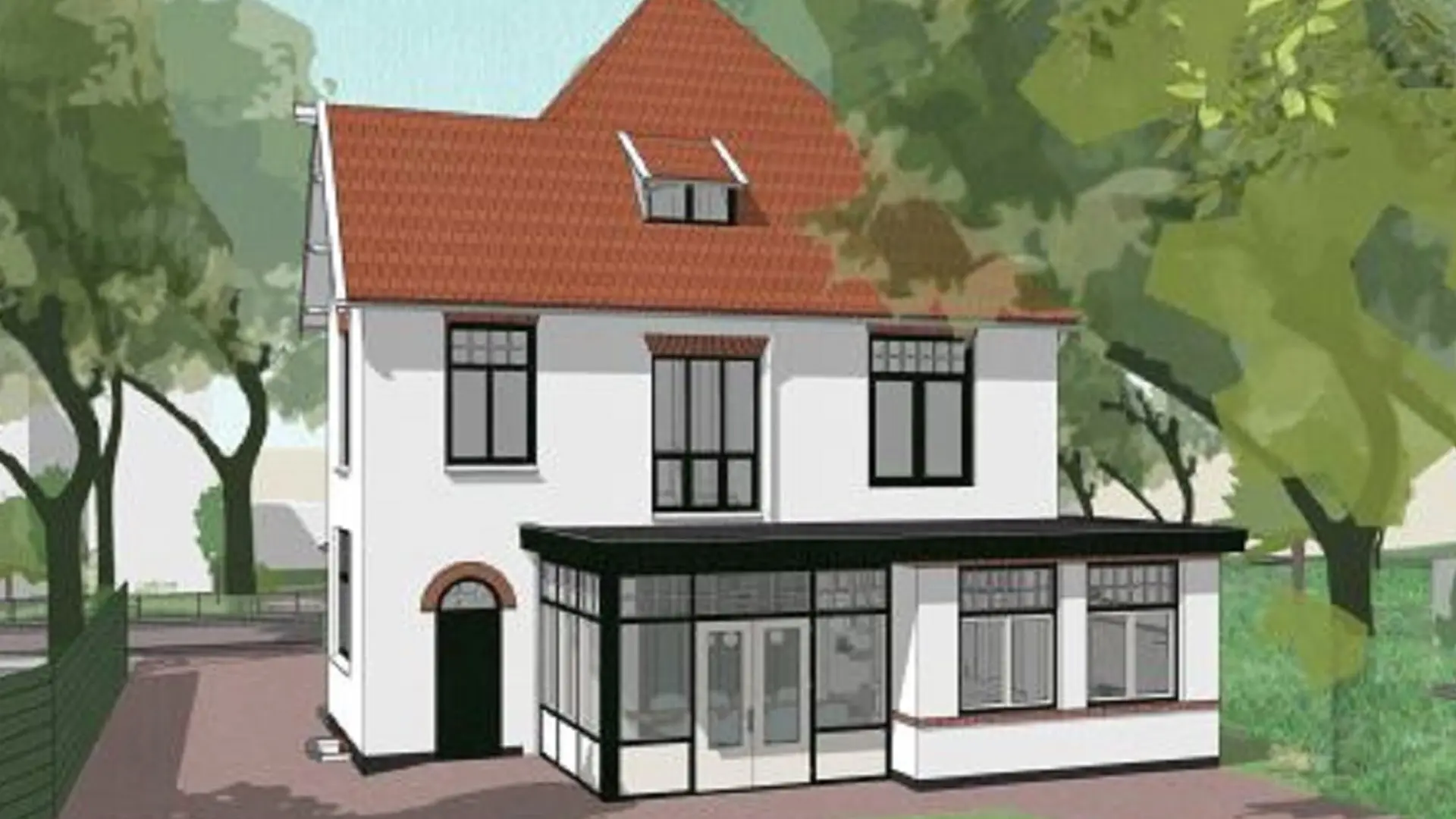 Uitbouw en verbouwing klassieke villa plan galerij 1