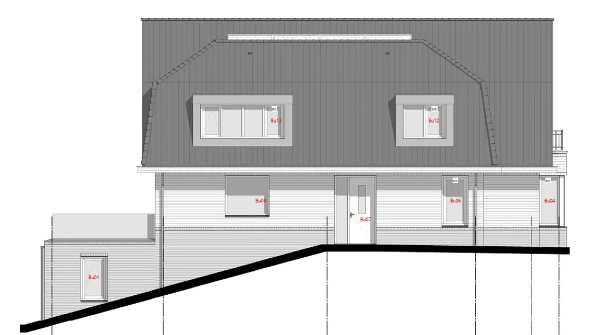 Vrijstaande villa met mansarde kap plan galerij 1